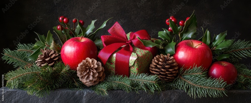 The Festive Apple and Gift The Festive Apple and Gift