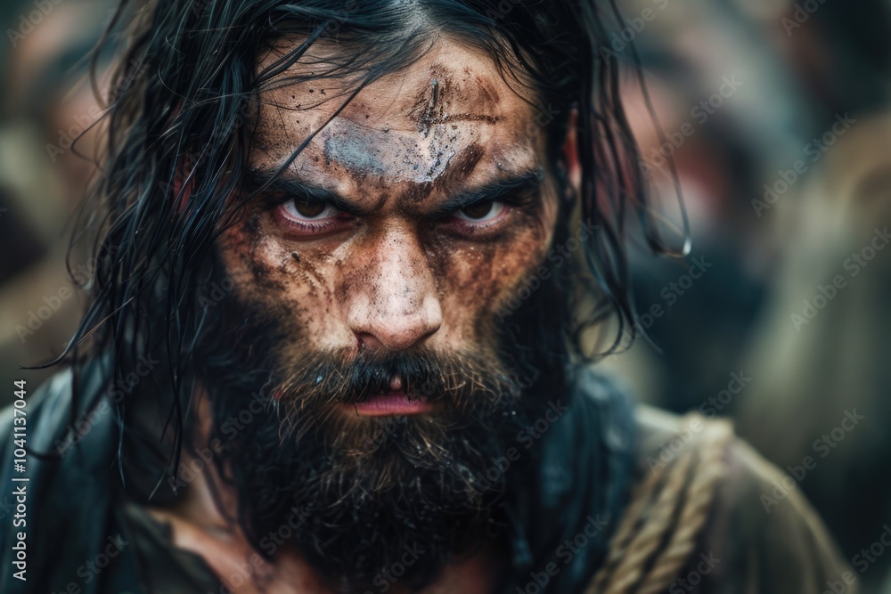 Close-up of a man with distinctive facial hair, ideal for portrait or character concept illustrations Close-up of a man with distinctive facial hair, ideal for portrait or character concept illustrations