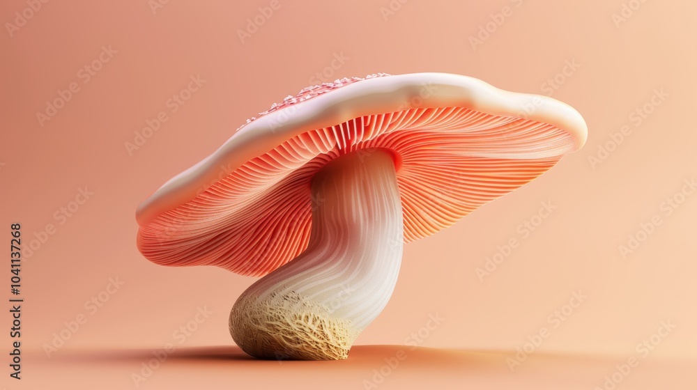 Mushroom depicted on a simple background, beautiful fungi portrait. Background unassuming, mushroom sharp. Mushroom depicted on a simple background, beautiful fungi portrait. Background unassuming, mushroom sharp.