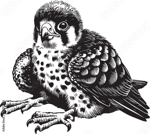 Falco Rufigularis (bat falcon) vector photo