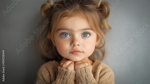 Cute Toddler On White Backg...