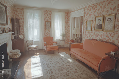 Elegant 1950s Living Room W...