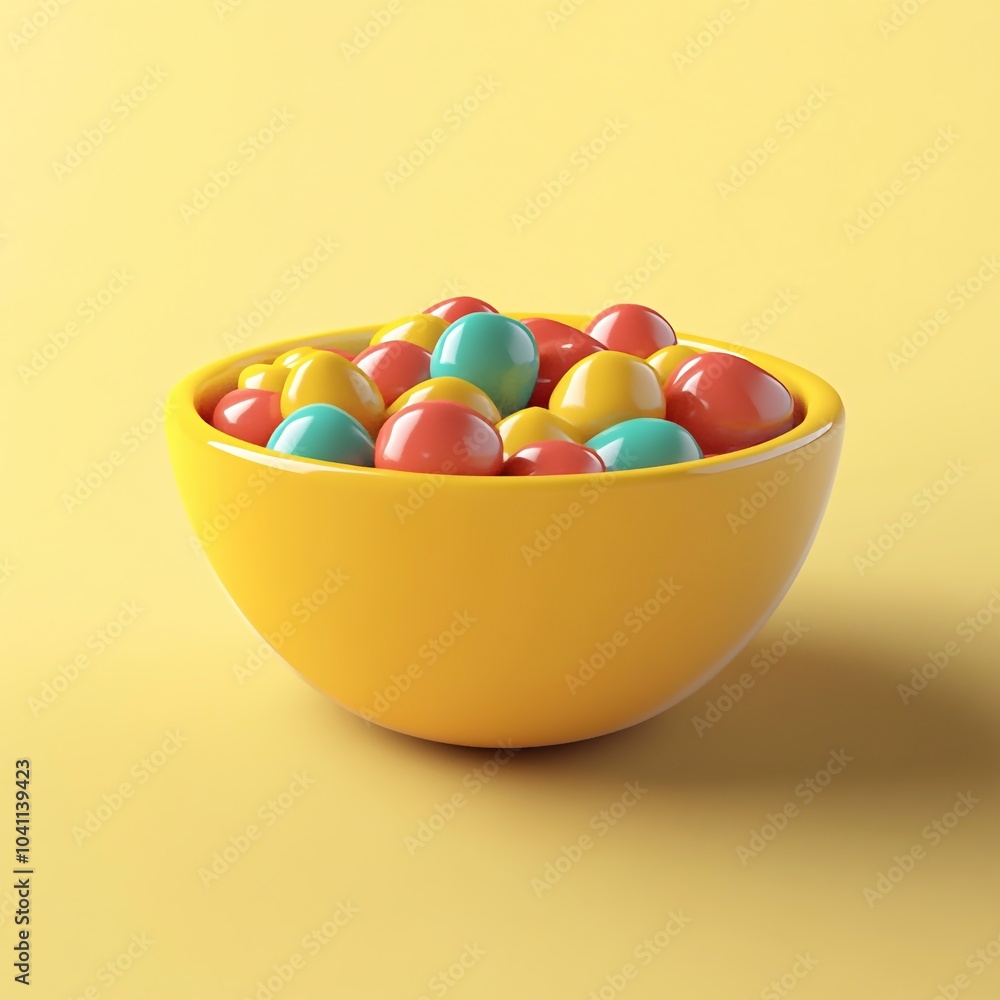 3D Candy Bowl Icon: Sweet Treats for Halloween Illustration Logo 3D Candy Bowl Icon: Sweet Treats for Halloween Illustration Logo
