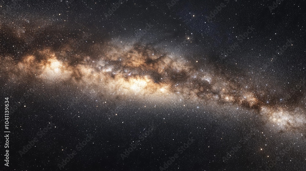 Fototapeta premium Cartoon rendering in 3D of the Milky Way amidst dark skies