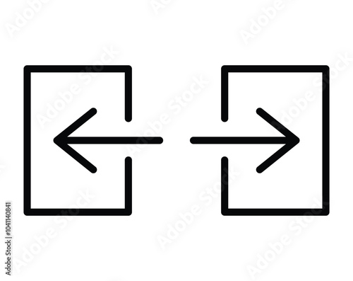 flat style login and logout icon vector