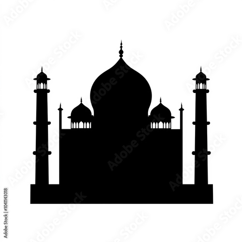 Taj Mahal Silhouette, Illus...
