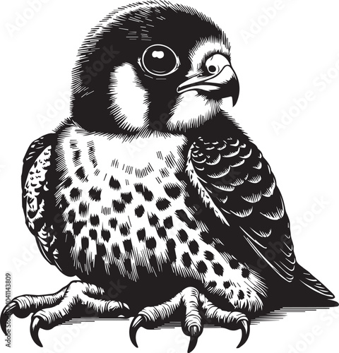 Falco Rufigularis (bat falcon) vector photo