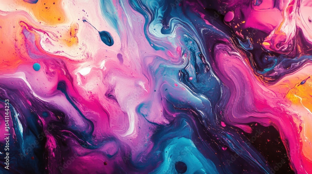 Fototapeta premium Vibrant abstract background with rich colors Dynamic texture featuring chaotic patterns Psychedelic visual artistry with a surreal touch