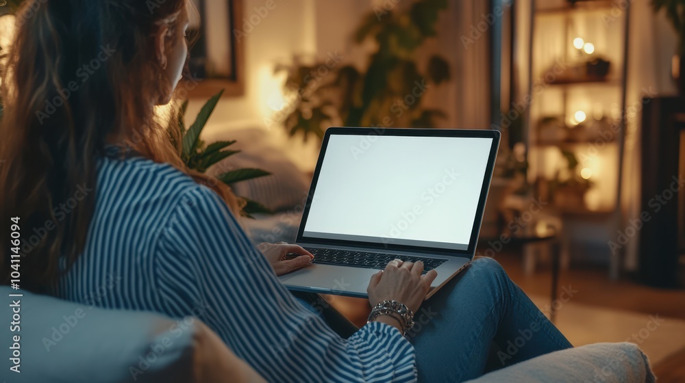 The Woman Using a Laptop The Woman Using a Laptop