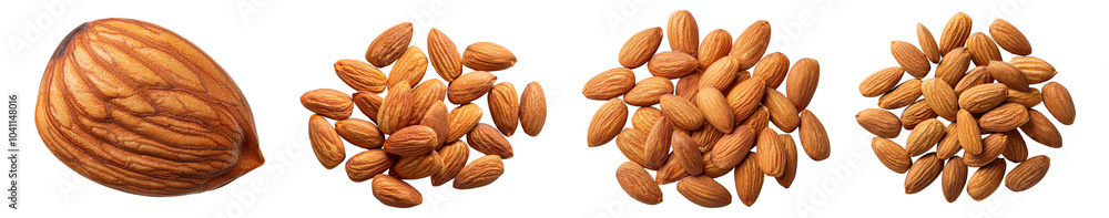 Almonds in various forms on a white isolate background. Almonds in various forms on a white isolate background.