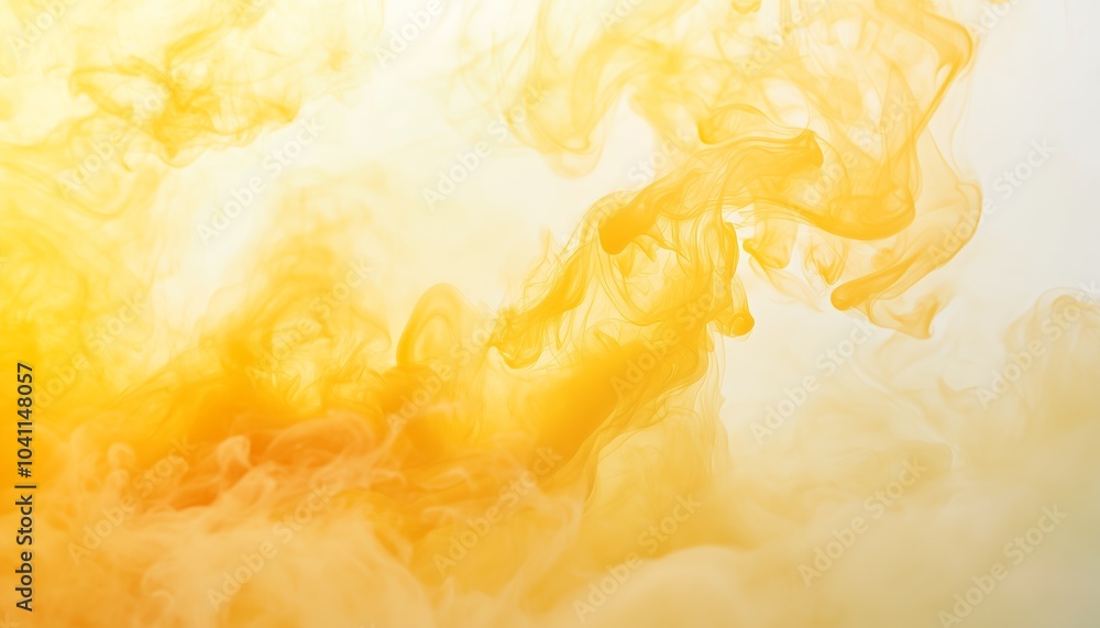Dynamic and abstract visualization of yellow ink swirling beautifully in water, creating fluid patterns and vibrant motion. Dynamic and abstract visualization of yellow ink swirling beautifully in water, creating fluid patterns and vibrant motion.
