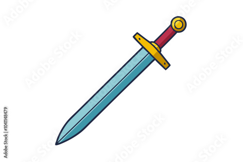 Sword and Dagger Icon | isolated vector silhouette illustration on white background