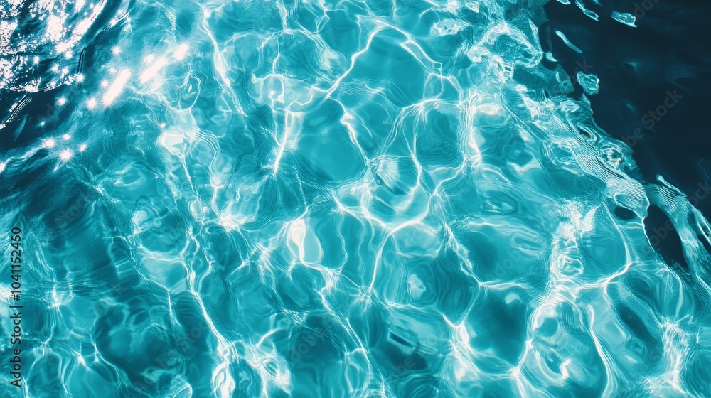 Obraz premium Abstract Blue Water Texture Background Ripples and Reflections in Swimming Pool Summer V