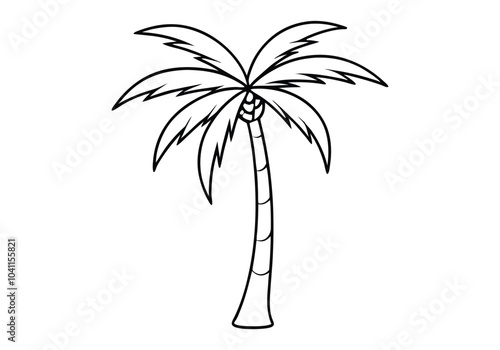 Continuous Line Drawing of a Palm Tree – Tropical Vector Design