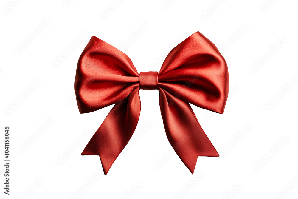 festive bow in metallic red on transparent background festive bow in metallic red on transparent background