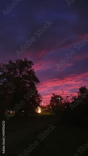 sunset in the city
