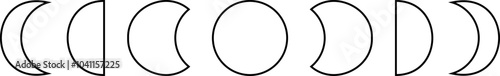 Moon Phases Illustration For Science, Astronomy, Education, Astrophysics. Lunar Cycle, Waxing, Waning, Crescent, Gibbous, Full Moon Phases For Educational Tools And Scientific Research Projects.