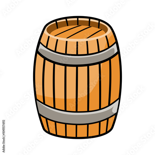 wooden barrel isolated on white