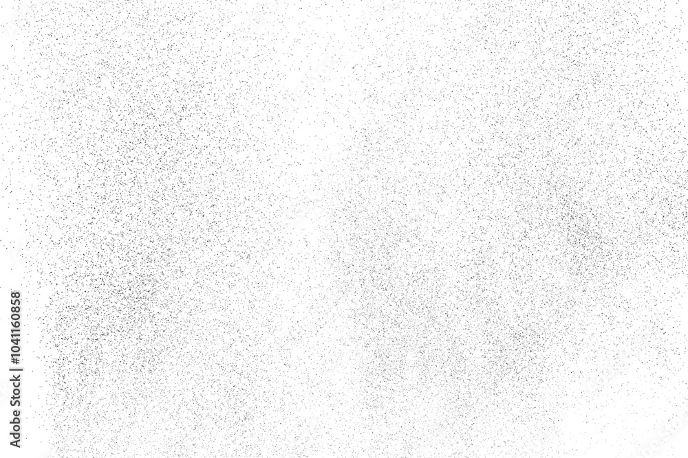 Distressed black texture. Dark grainy texture on white background. Dust overlay textured. Grain noise particles. Rusted white effect. Grunge design elements. Vector illustration, EPS 10.