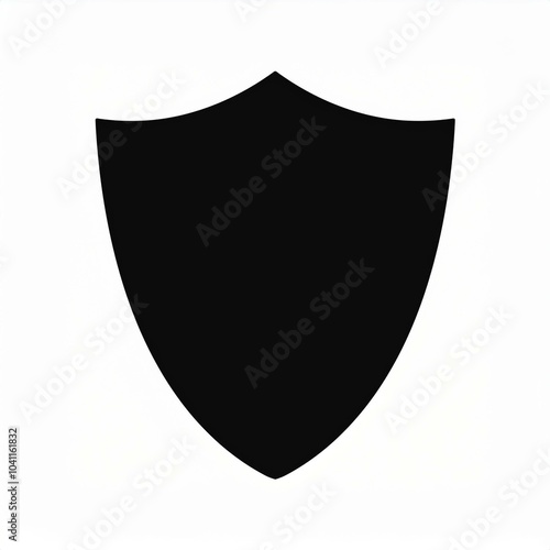 black shield silhouette isolated on white