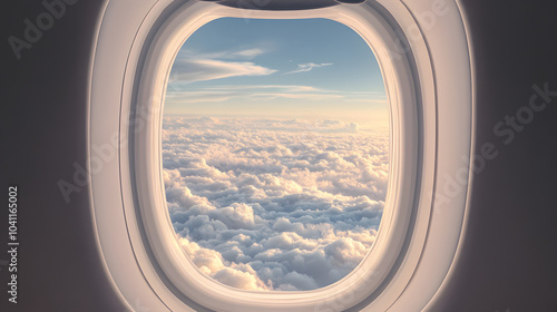 Stunning Aerial View of Clouds from Airplane Window