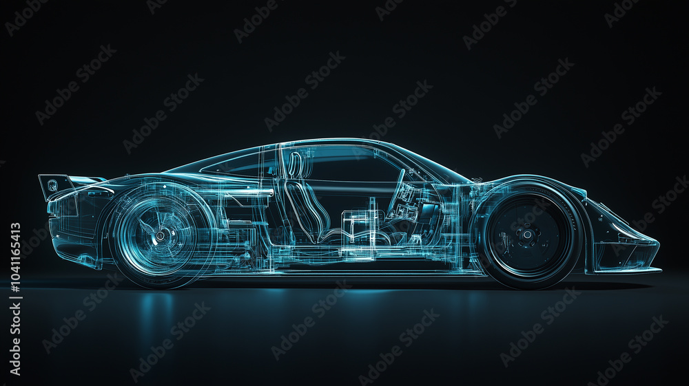 blue car on black background blue car on black background