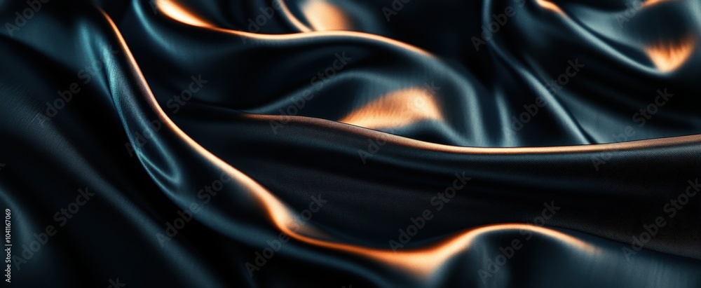Fototapeta premium The Luxurious Black Silk Fabric