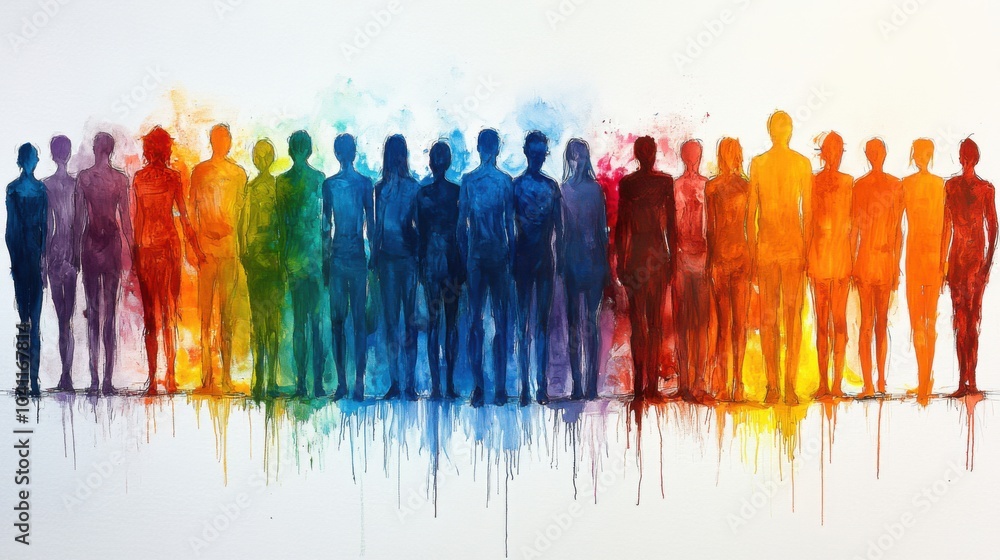 Obraz premium Rainbow People Unity