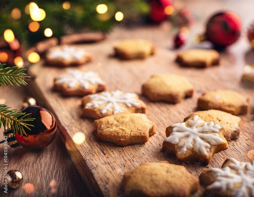 Creative concept photo of cookies pastry bakery with christmas decorations celebrating holiday. Creative concept photo of cookies pastry bakery with christmas decorations celebrating holiday.