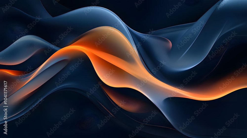 Obraz premium Futuristic Blue Swirl Design with Glowing Patterns