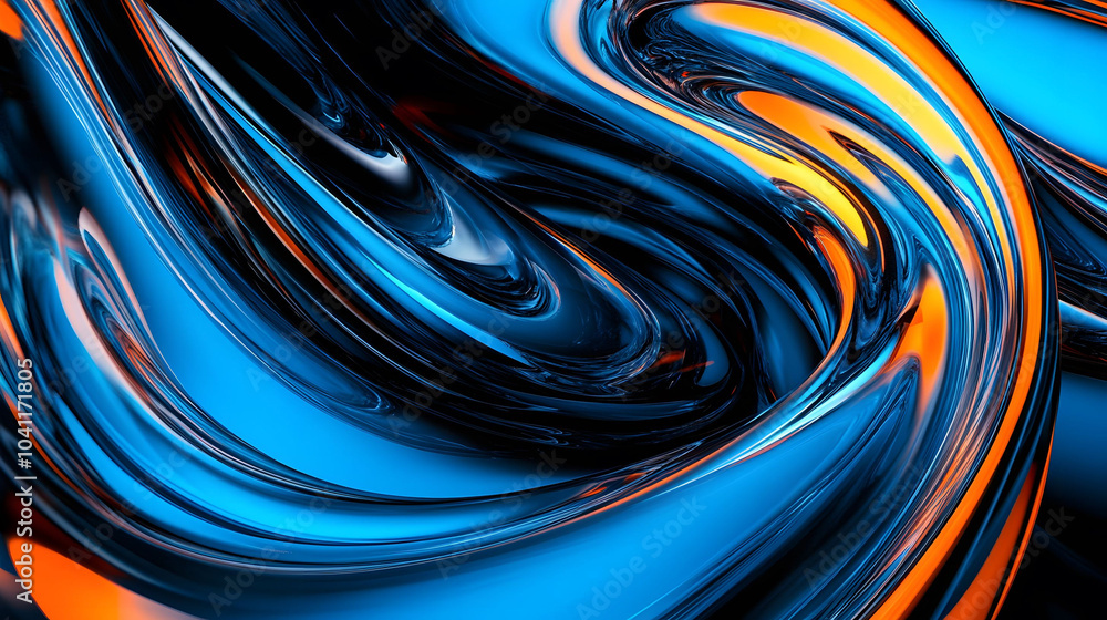 Futuristic Blue Swirl Design with Glowing Patterns Futuristic Blue Swirl Design with Glowing Patterns