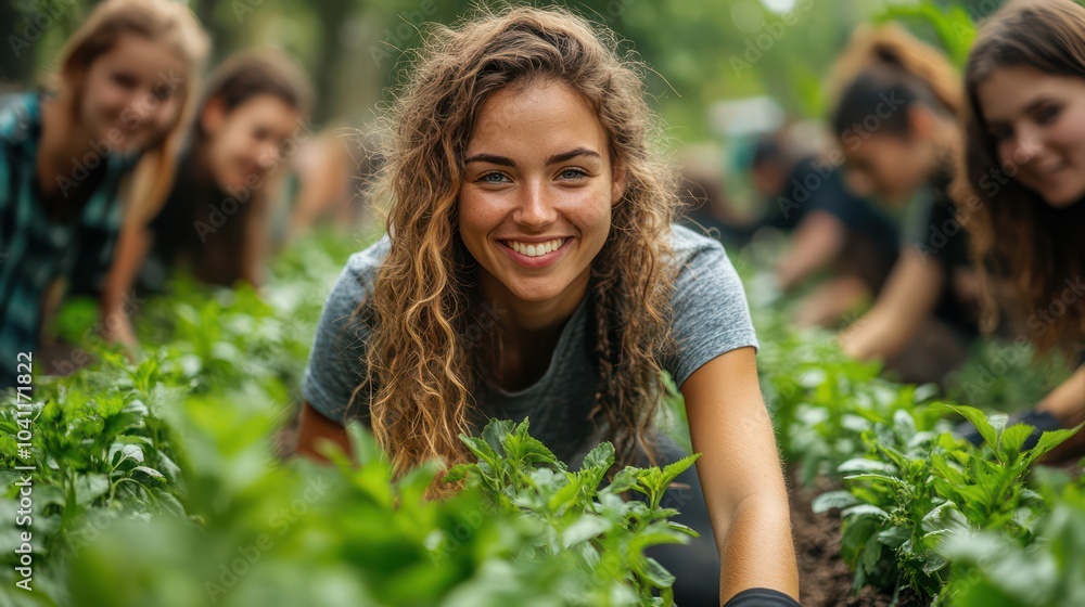 Fototapeta premium Green team building activities, offering eco-friendly exercises that promote teamwork and sustainability