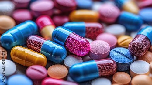 A colorful assortment of various pills and capsules scattered on a surface, highlighting the diversity of medications available today