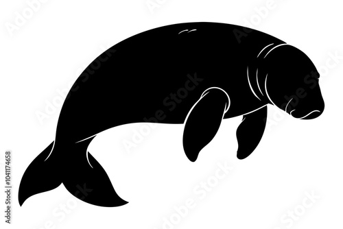 Manatee Silhouette vector illustration