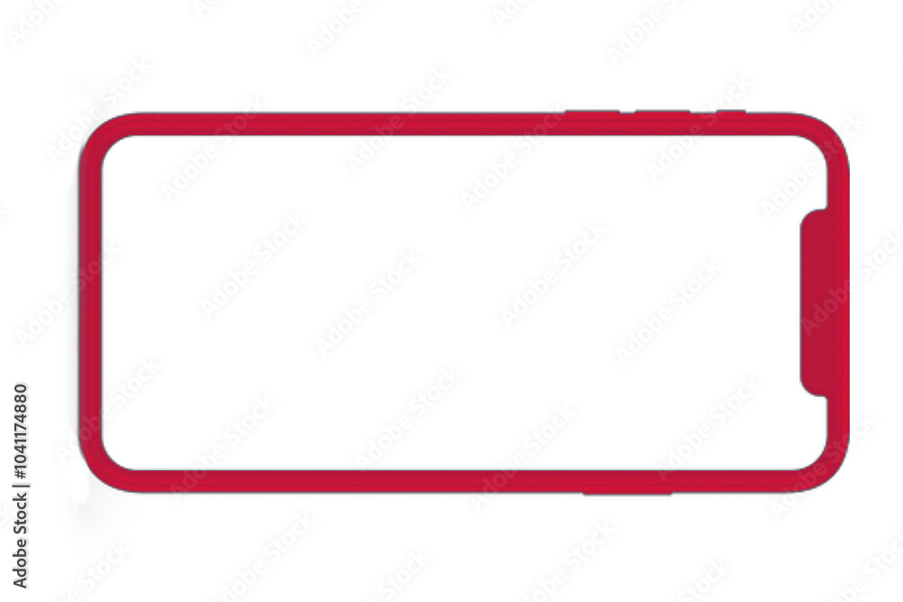 Striking neon red smartphone outline on a transparent background, ideal for dynamic digital content and app interfaces Striking neon red smartphone outline on a transparent background, ideal for dynamic digital content and app interfaces