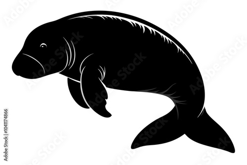 Manatee Silhouette vector illustration