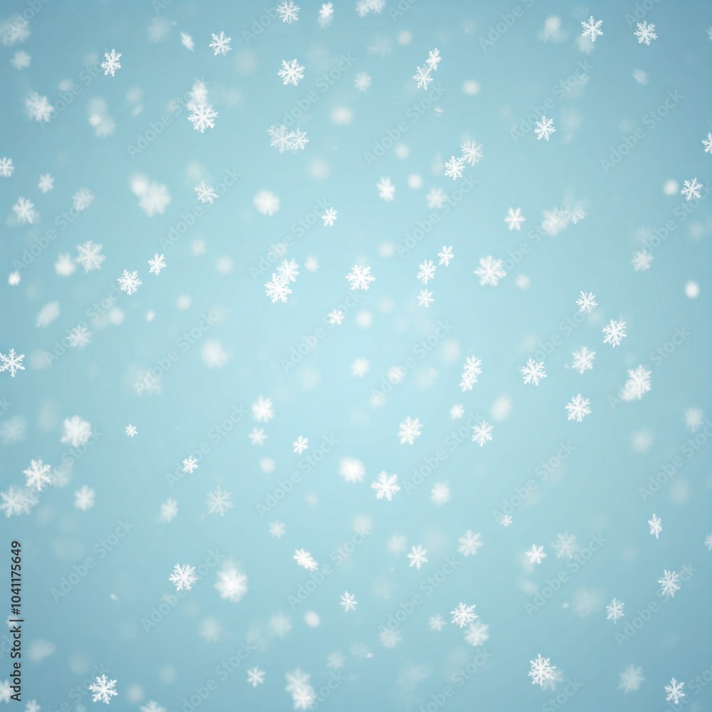soft focus snowflakes falling on a light blue background, Falling snowflake background soft focus snowflakes falling on a light blue background, Falling snowflake background