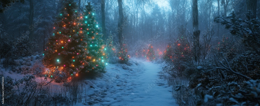 The Christmas Trees in Forest The Christmas Trees in Forest