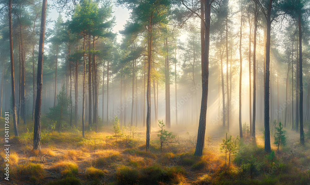 Fototapeta premium Spectacular Nature and Scenic Wonders: Golden Hour Sunsets, Lush Forests, Tranquil Beaches, and Vibrant Fields of Flowers in Stunning Views