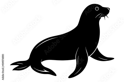 Sea Lion Silhouette vector illustration photo