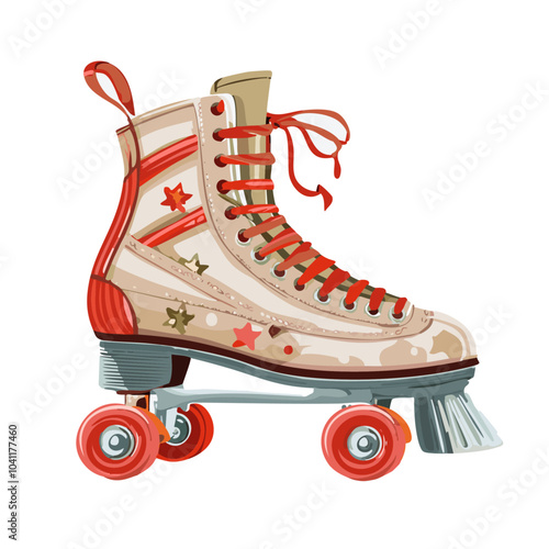 Roller skate vector illustration in retro style