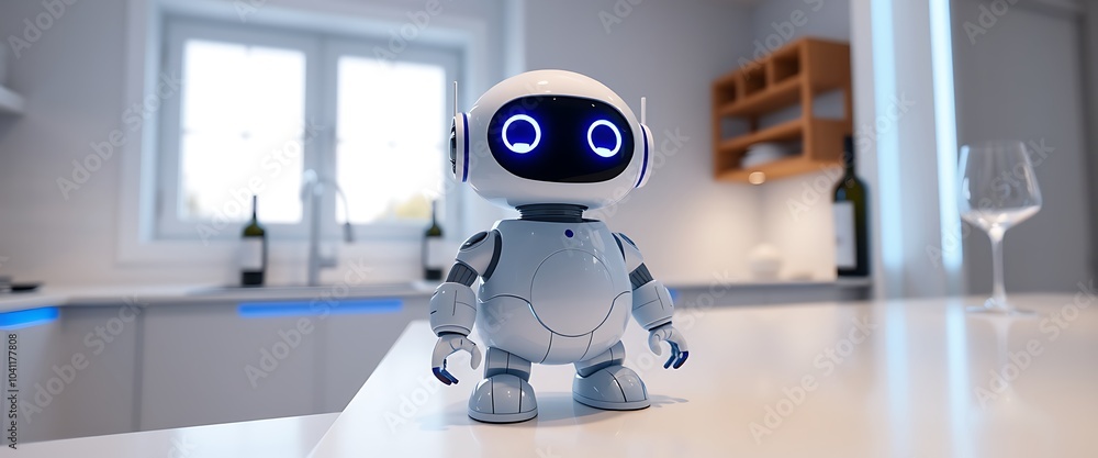 Robot in modern kitchen Robot in modern kitchen
