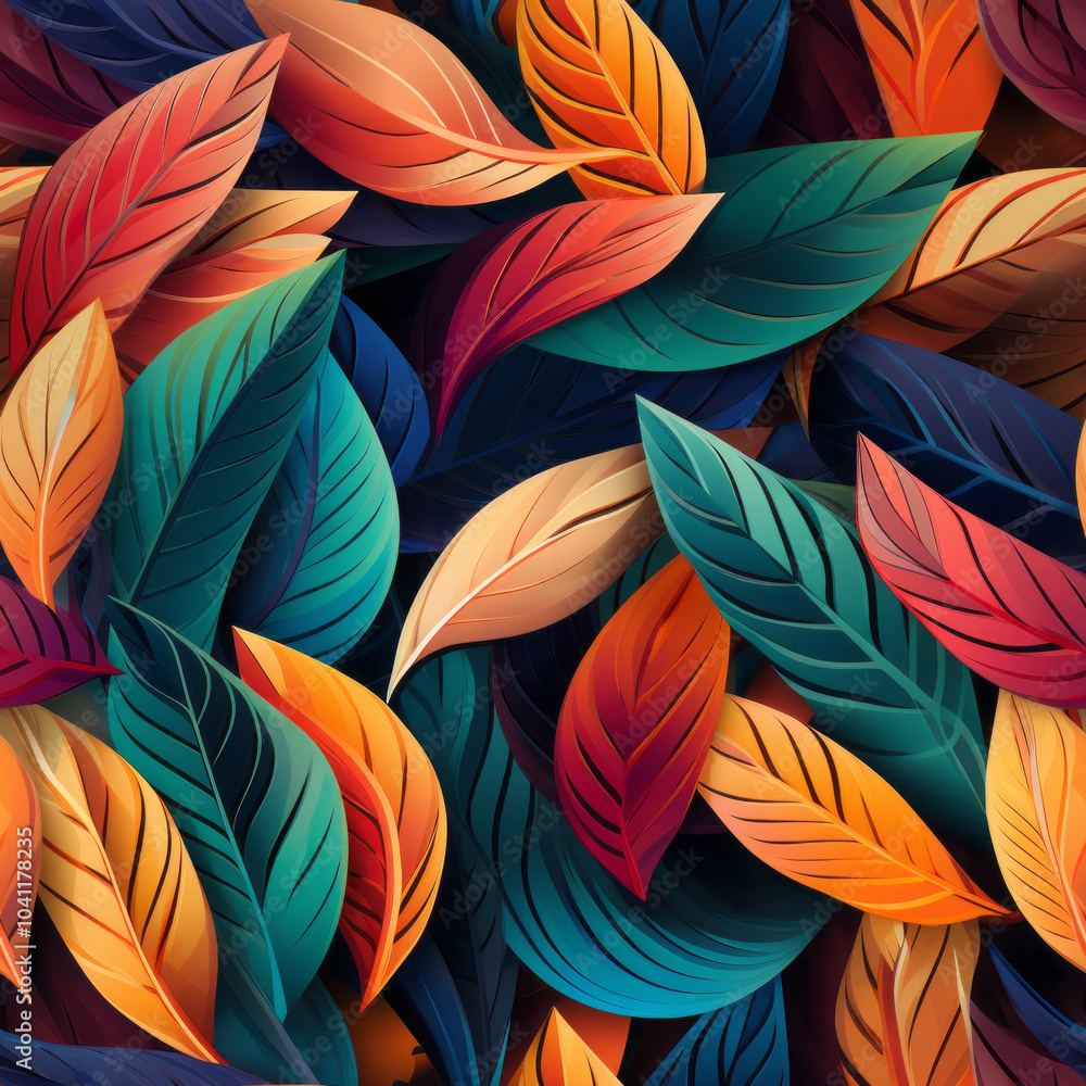 Vibrant Multicolored Leaves Background Vibrant Multicolored Leaves Background