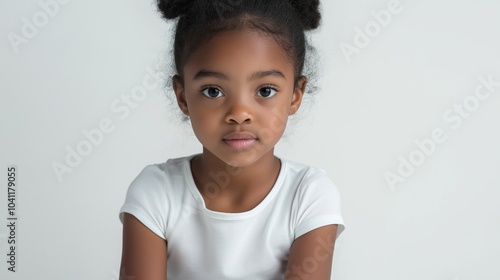 Black girl isolated on background