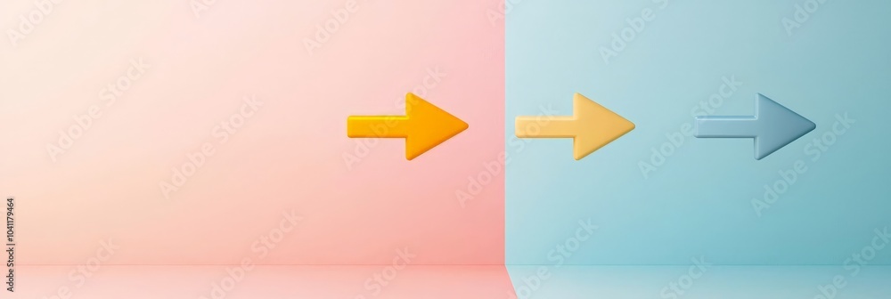 The image features a series of 3D arrows arranged in a line, dynamically changing colors as they cross through two distinct color zones, creating a visually striking contrast. The image features a series of 3D arrows arranged in a line, dynamically changing colors as they cross through two distinct color zones, creating a visually striking contrast.