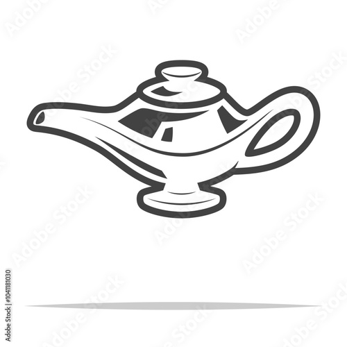 Antique teapot outline icon transparent vector isolated