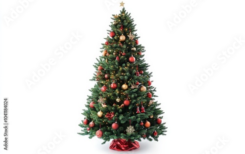 christmass tree with decorations toys and lights 