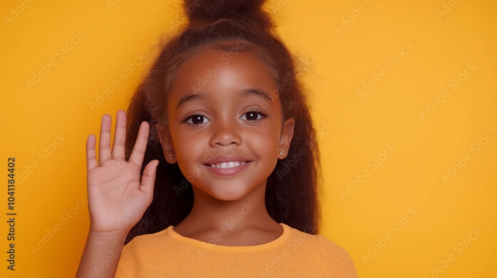 Black kid girl hand up Black kid girl hand up