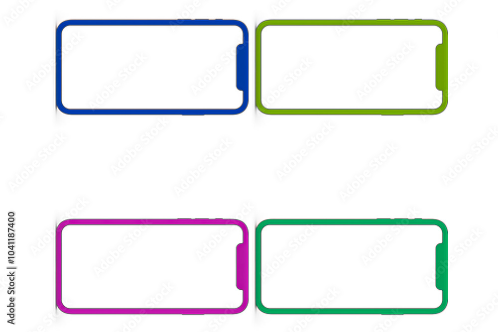 Collection of neon-framed smartphone outlines in various vibrant colors on a transparent background, ideal for modern tech advertisements and graphic designs. Collection of neon-framed smartphone outlines in various vibrant colors on a transparent background, ideal for modern tech advertisements and graphic designs.