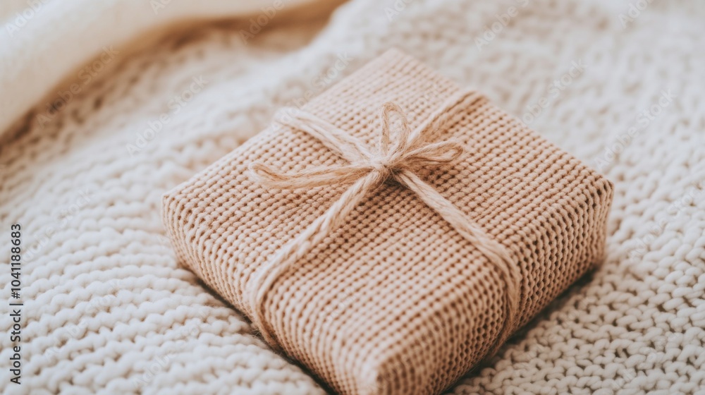 Cozy Modern Gift Wrapped in Natural Texture Cozy Modern Gift Wrapped in Natural Texture